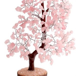 Edelsteinbaum - Rosenquarz - Silberdraht