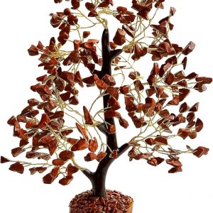 Edelsteinbaum - Roter Jaspis - Golddraht